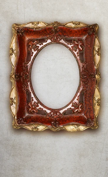 Antique picture frame handmade ceramics isolated on marble effect background — Stock Photo, Image