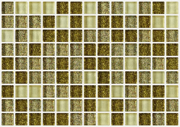 瓷砖马赛克广场装饰着闪闪发光的金色纹理背景 — 图库照片