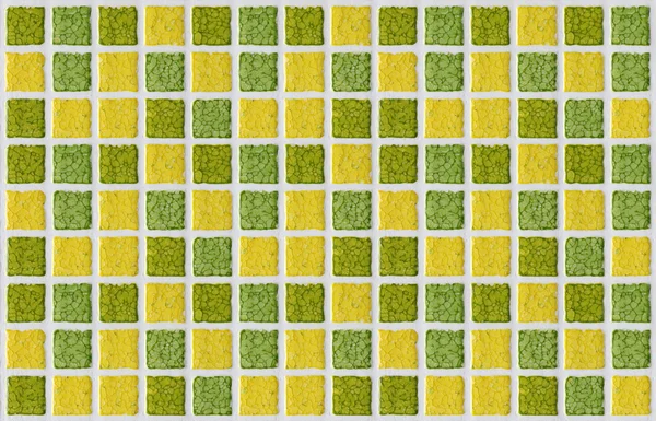 Karo mozaik kare Yeşil Sarı doku arka plan — Stok fotoğraf