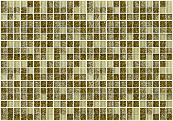 Tile mosaic square decorated with glitter golden texture background — Stock Photo, Image