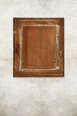 Eski duvar arkası eski ahşap fotoğraf çerçevesi