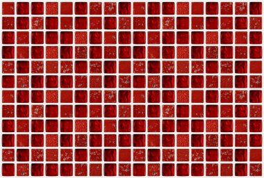 Kırmızı renk efektleri ile küçük mermer kare fayans