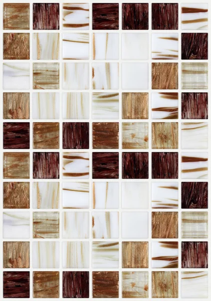 Piccole piastrelle quadrate in marmo con effetti di colore marrone — Foto Stock