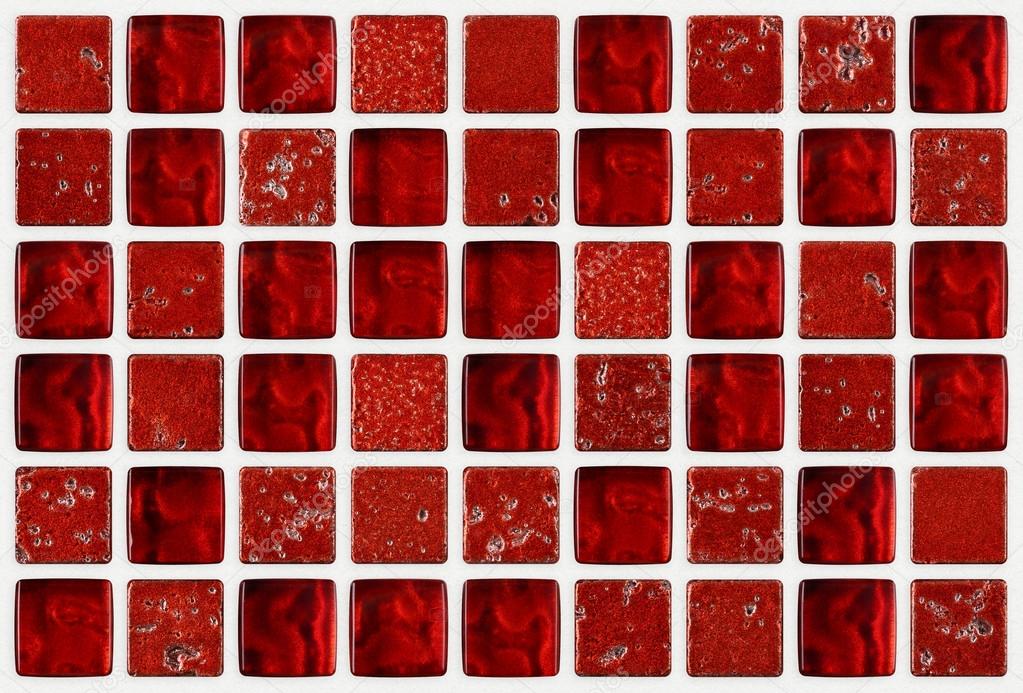 Small marble square tiles with red color effects