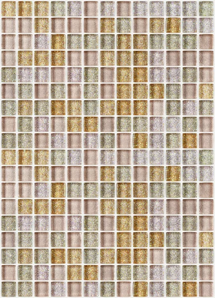 Mattonelle mosaico quadrato decorato con glitter texture dorata sfondo — Foto Stock