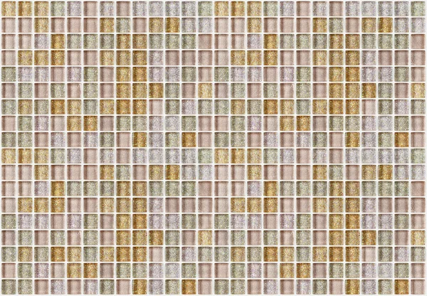 Fliesen-Mosaik-Quadrat mit glitzernden goldenen Textur Hintergrund dekoriert — Stockfoto