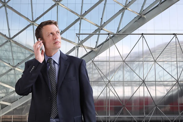 Businessman looks to the future — Stock Photo, Image