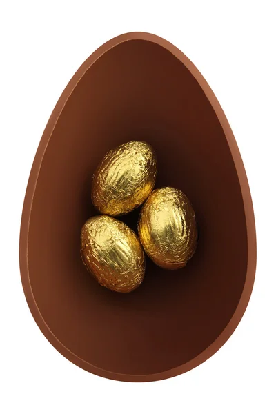 Nest van chocolade paaseieren — Stockfoto