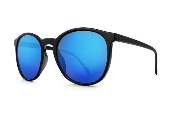 Sluneční brýle s modrým čočky zrcadlo izolované na bílém pozadí — Stock fotografie