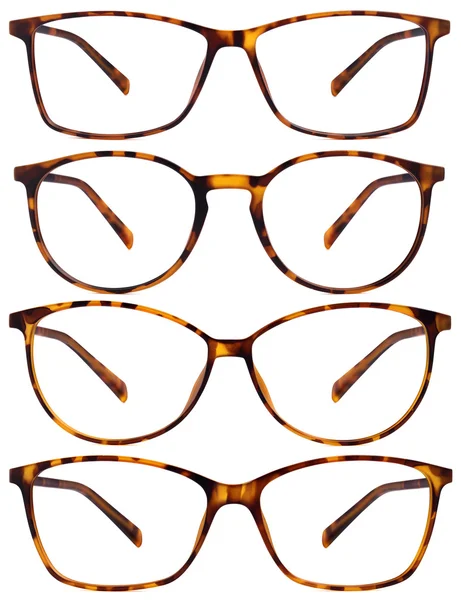 Braun gefleckte Brille isoliert auf weißem Hintergrund — Stockfoto