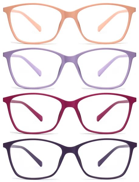 Lunettes isolées sur fond blanc, mac, rouge, violet, couleur — Photo