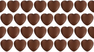 Kalpler çikolata desen beyaz arka plan üzerinde