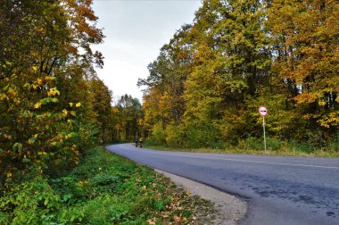 İki bisikletçi bir kır yolunda gidiyor.