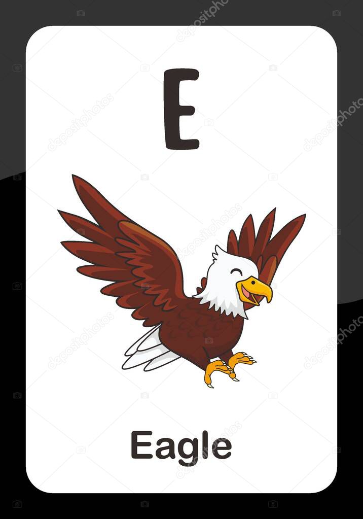 Animal Alphabet Flash Card - E for Eagle Vector Image