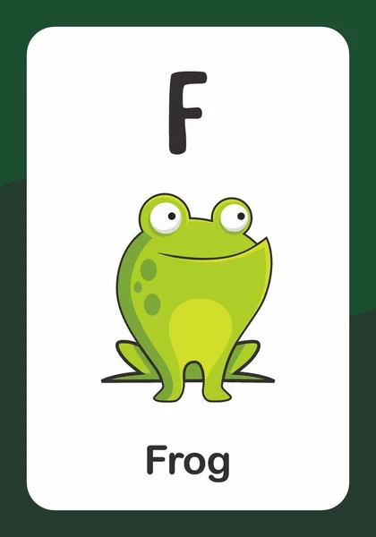 Dierenalfabet Flash Card Voor Kikker — Stockvector