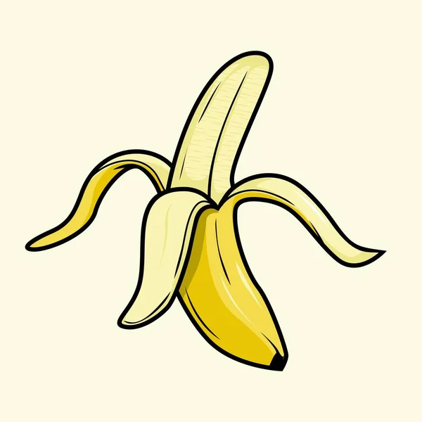 Banana Open Cartoon Illustration Tecknad Film — Stockfoto