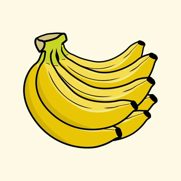 Ein Bündel Bananen Als Karikatur Isoliert — Stockfoto