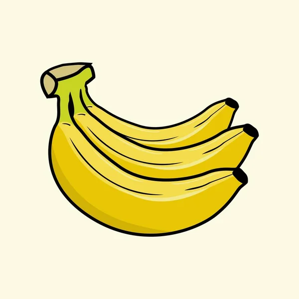 Ένα Μάτσο Απομονωμένες Μπανάνες Εικονογράφηση Καρτούν — Φωτογραφία Αρχείου