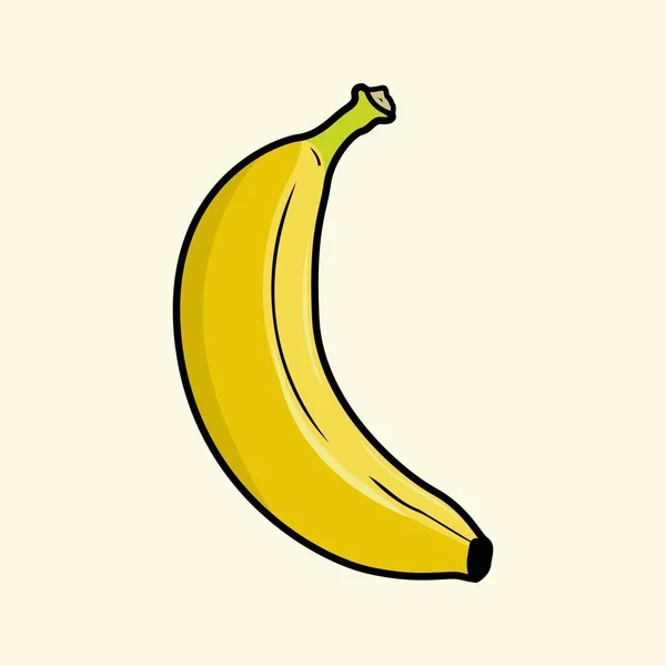 Single Banana Cartoon Illustratie Geïsoleerd — Stockfoto