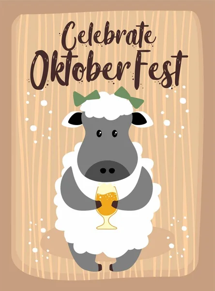Koyun Festivali Sanat Karikatürü Şirin Koyun Hayvanları Ekim Bira Festivali — Stok fotoğraf