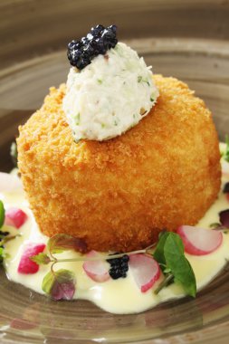 gurme kaplama fishcake yemek