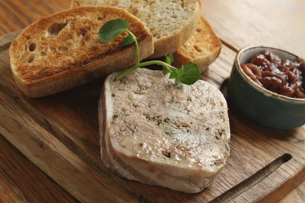 Pate with toast platter — Stock Photo, Image