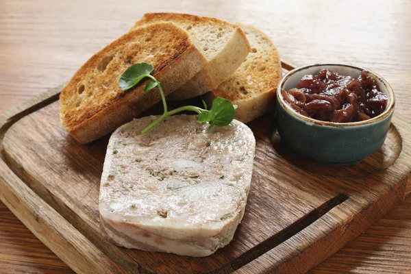 Pate with toast platter — Stock Photo, Image