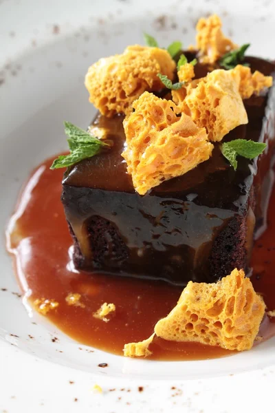 Pastel de pudín con toffee de ceniza — Foto de Stock