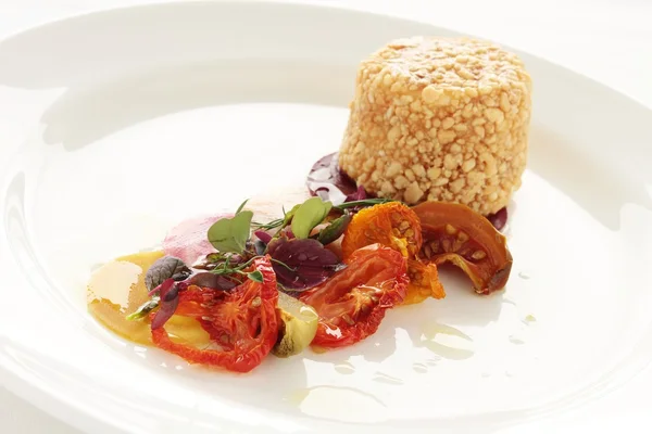 Plated rhubarb salad — Stock Photo, Image