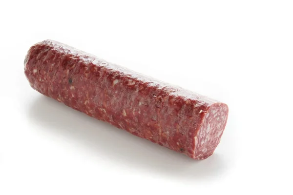 Salami isolierte Nahaufnahme — Stockfoto