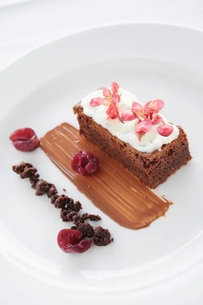 Choklad brownie dessert — Stockfoto