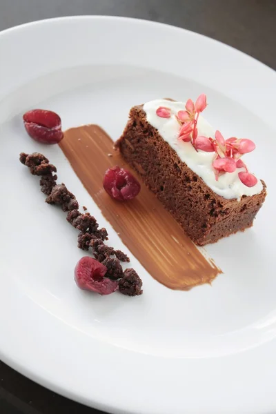 Choklad brownie dessert — Stockfoto