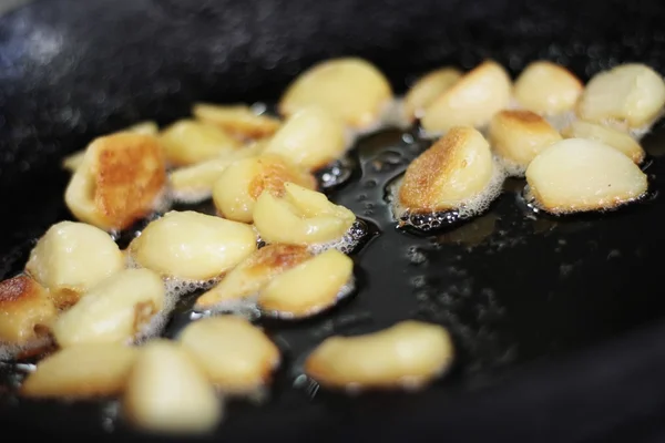 Preparing food on pan — Stock Photo, Image