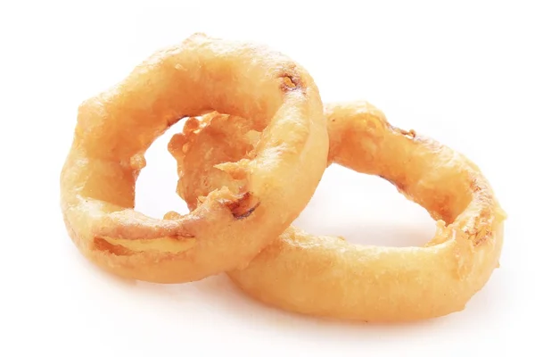 Жареные луковые кольца в тесте — стоковое фото