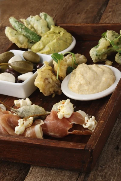 Contemporary tapas platter — Stock Photo, Image