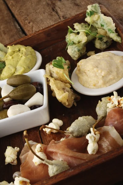 Contemporary tapas platter — Stock Photo, Image