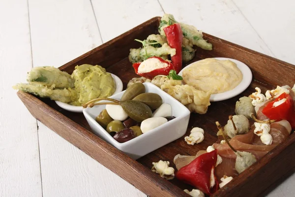 Contemporary tapas platter — Stock Photo, Image