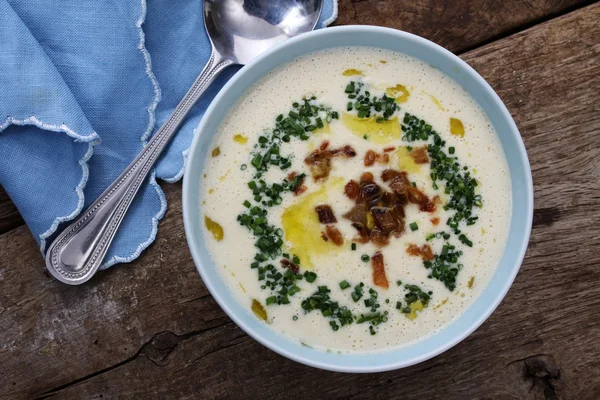 Celeriac soup in bowl — Stock Photo, Image