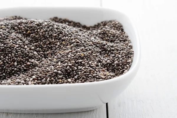 Chia seeds in dish — Stock Photo, Image