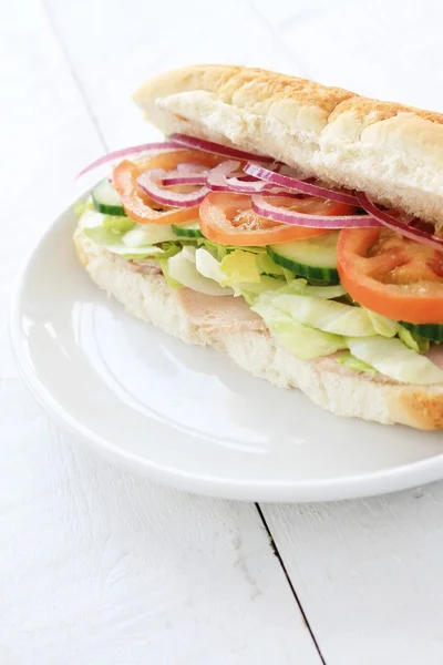 Ham salad sub sandwich baton — Stock Photo, Image