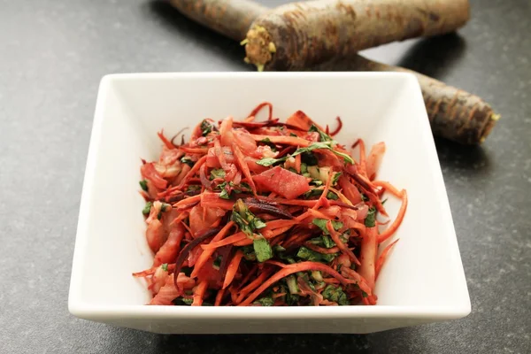 Carrots and mat kimchi salad — Stock Photo, Image