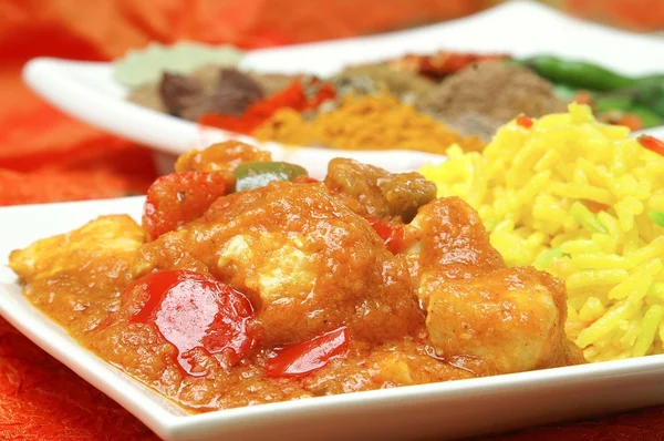 Indiase kerrie maaltijd — Stockfoto