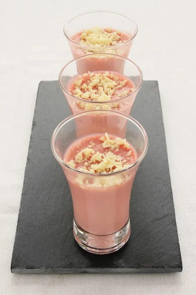 Aardbei mousse canapé starter — Stockfoto