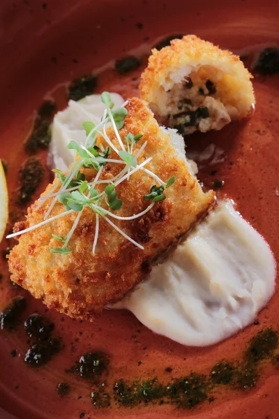 Harina de croqueta de pescado de bacalao —  Fotos de Stock