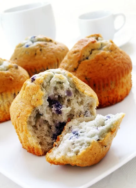 Taze yabanmersini muffins — Stok fotoğraf