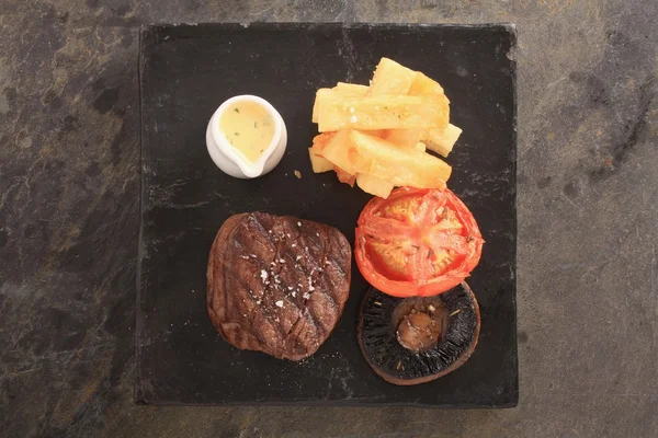 Plated steak meal dinner — Stock Photo, Image