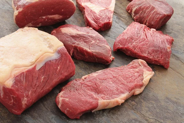 Selección de cortes de carne de res — Foto de Stock