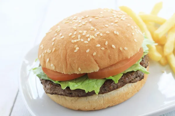 burger meal closeup