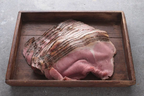Fresh sliced beef pastrami — Stock Photo, Image