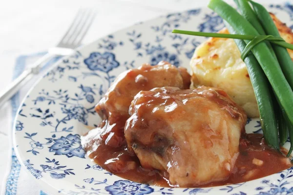 Chicken chasseur meal — Stock Photo, Image